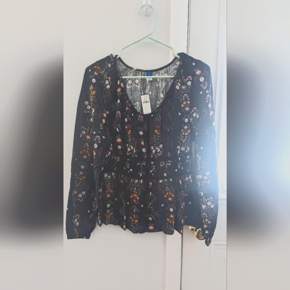Black Floral Blouse